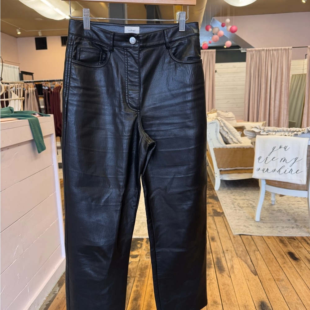 Aritzia Black Faux Leather Pants